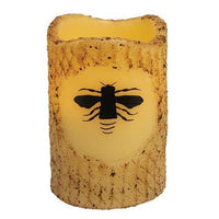 Bumblebee Burnt Ivory Timer Pillar Candle - The Fox Decor