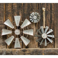 Thumbnail for Metal Windmill Ornament with Jute Hanger 4 inch - The Fox Decor