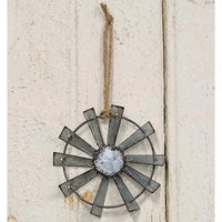 Thumbnail for Metal Windmill Ornament with Jute Hanger 4 inch - The Fox Decor