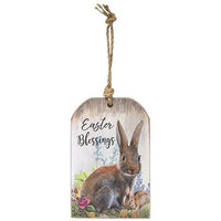 Thumbnail for Easter Blessings Bunny Wooden Tag Ornament - The Fox Decor