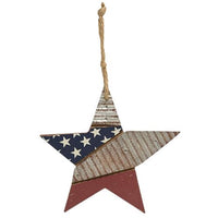 Thumbnail for Wooden Star Patriotic Flag Ornament