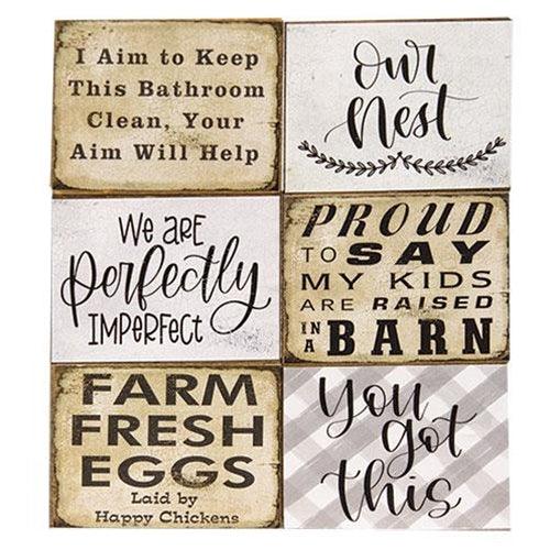 Wood Block w Sayings Everyday Assortment - The Fox Decor