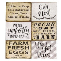 Wood Block w Sayings Everyday Assortment - The Fox Decor