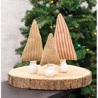 Green Ticking Stripe Fabric Christmas Tree Ornament 75 - The Fox Decor
