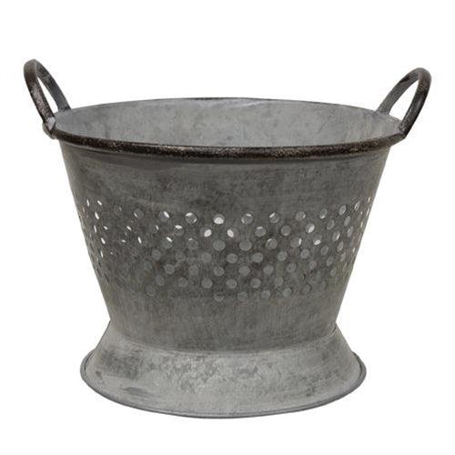 Weathered Tin Colander 8 - The Fox Decor