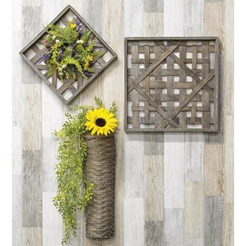 Graywash Square Woven Frame 12 – The Fox Decor