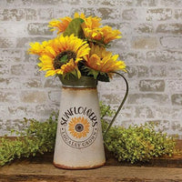 Sunflowers Locally Grown Metal Pitcher - The Fox Decor