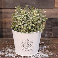 Metal Snowflake Embossed Bucket - The Fox Decor