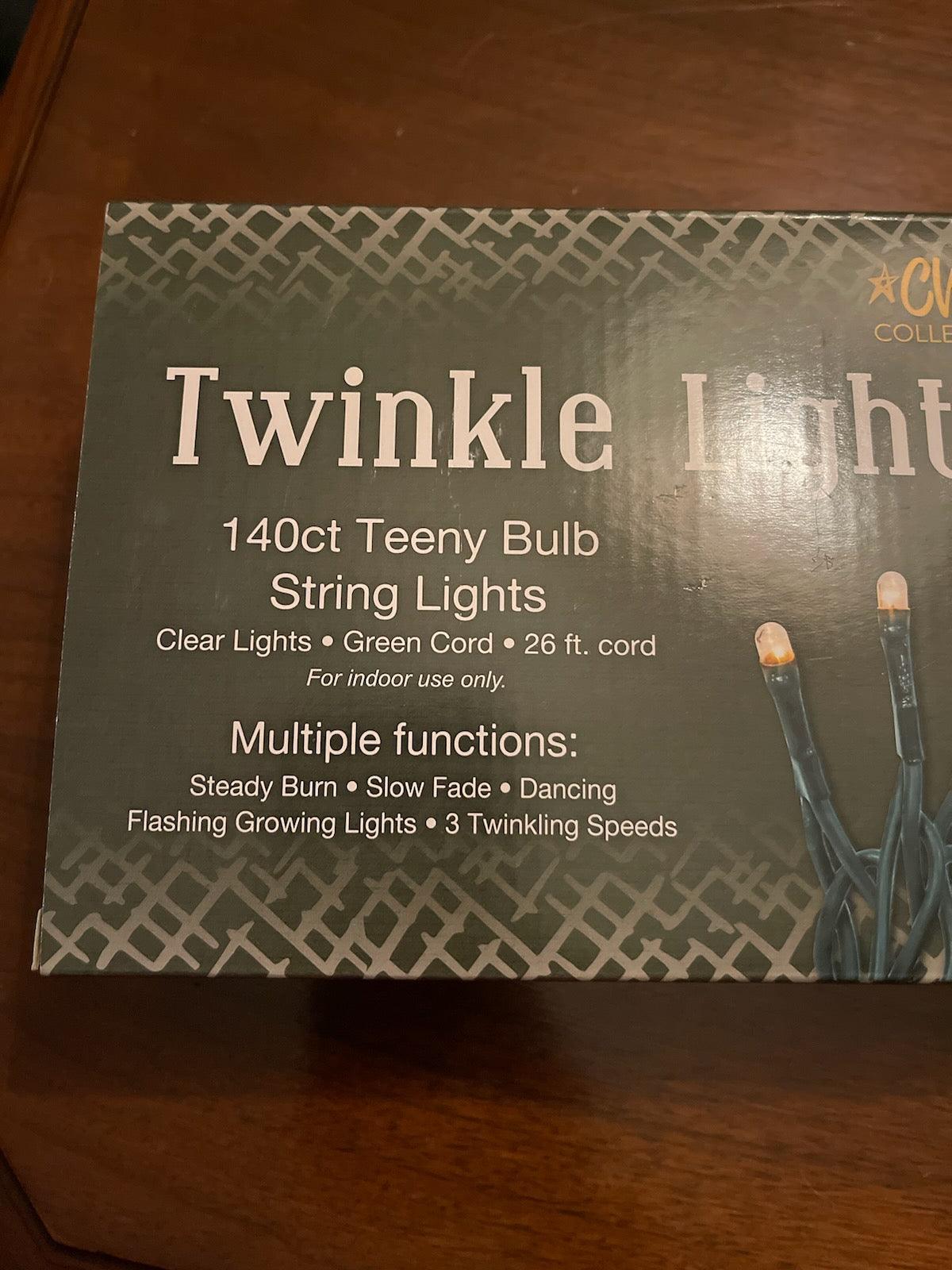 Twinkle Lights, Green Cord, 140 ct