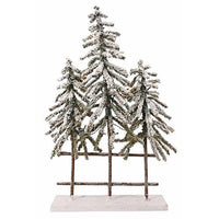 3 Flocked Trees with LED Lights - The Fox Decor