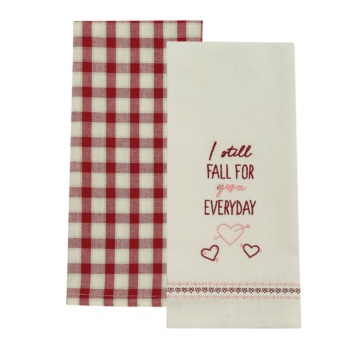 I Still Fall for You Valentine Dishtowel Set of 2 Park Designs