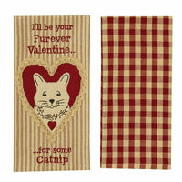 Thumbnail for Cat Treat Valentine Embroidered & Appliqued Dishtowels - Set of 2 Park Designs