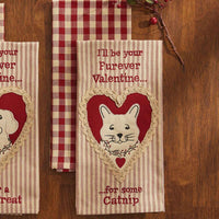 Thumbnail for Cat Treat Valentine Embroidered & Appliqued Dishtowels - Set of 2 Park Designs