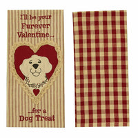 Thumbnail for Dog Treat Valentine Embroidered & Appliqued Dishtowels - Set of 2 Park Designs