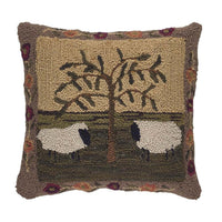 Thumbnail for Willow & Sheep Hooked Pillow Set Down Feather Fill 18