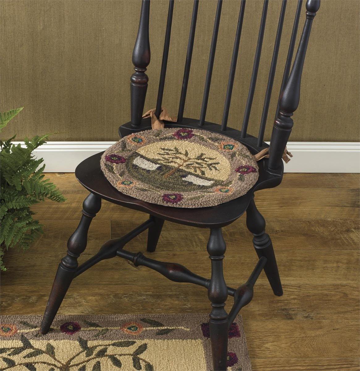 Willow & Sheep Hooked Chair Pad Park Designs - The Fox Decor