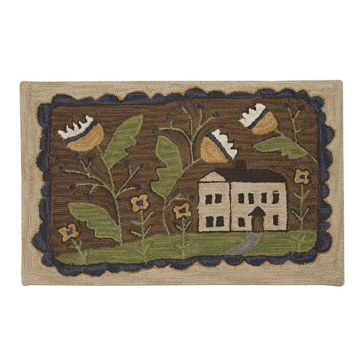 Whimsey Cottage Hooked Rug 2'x3' - The Fox Decor