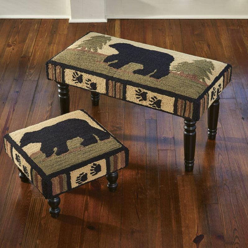 Adirondack Bear Hooked Bench Park Designs - The Fox Decor