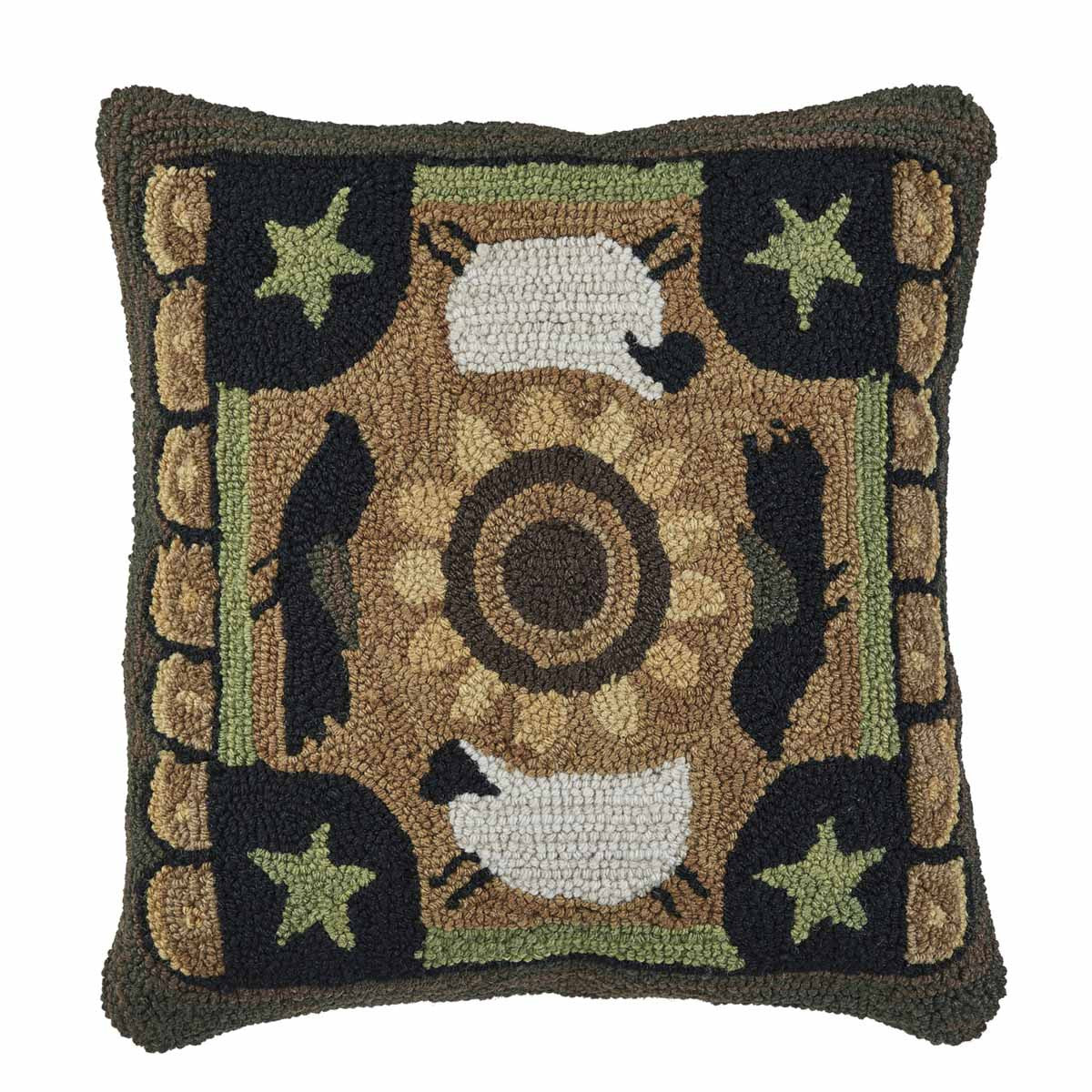 Favorite Things Hooked Pillow Set Down Feather Fill 18"x18" - Park Designs - The Fox Decor