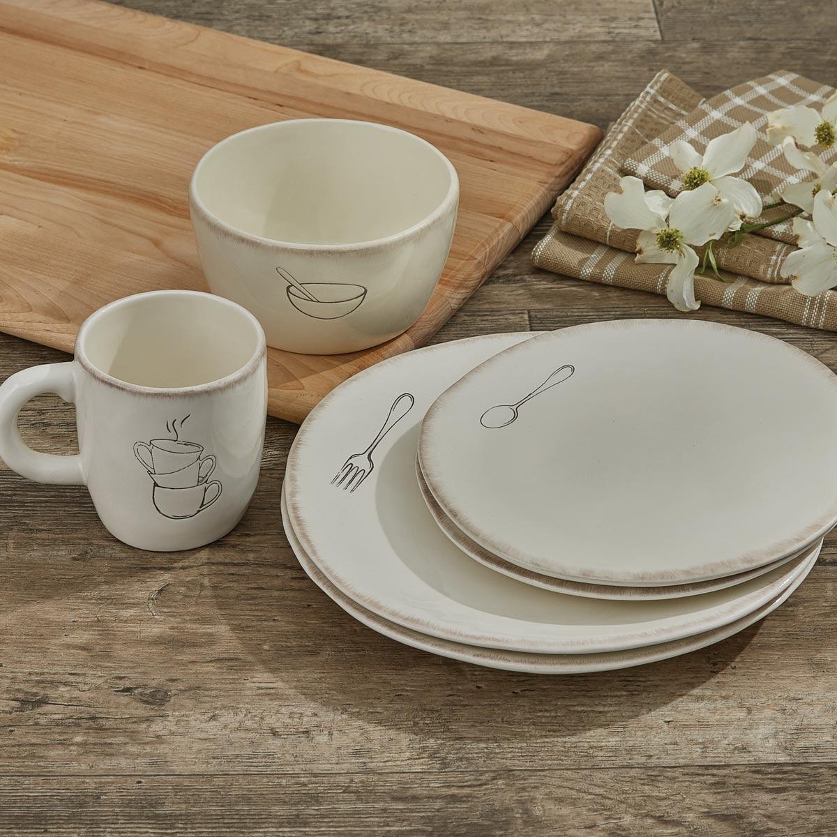 Villager Salad Plates - Cream w/Fork Set of 4 Park Designs - The Fox Decor