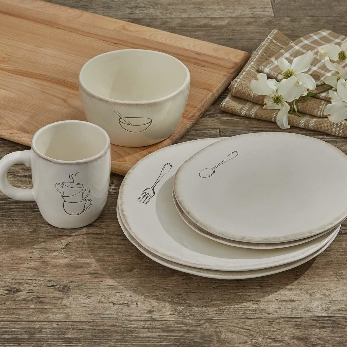 Villager Salad Plates - Cream w/Spoon Set of 4 Park Designs - The Fox Decor