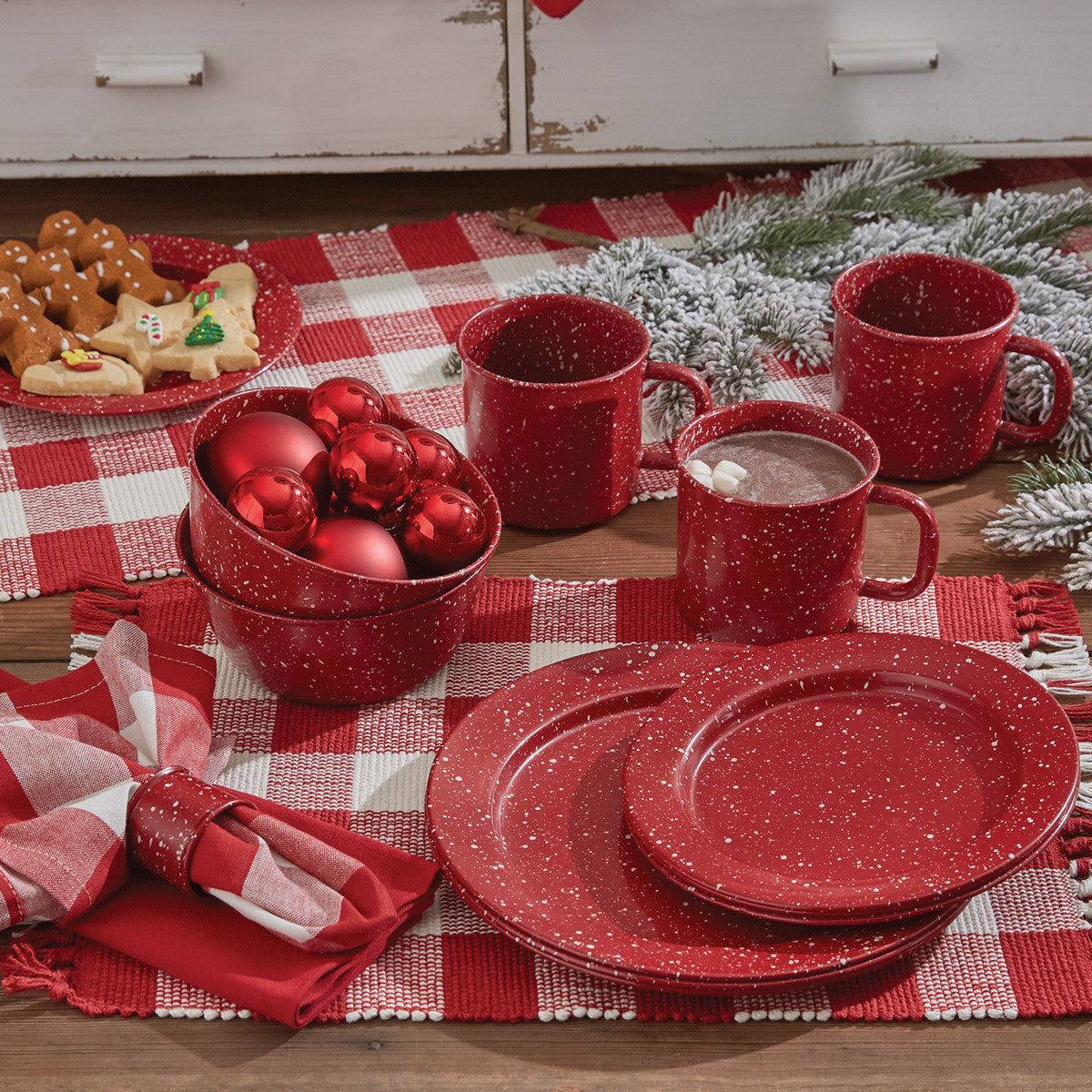 Granite Enamelware Red - Dinner Plates Set of 4 Park Designs