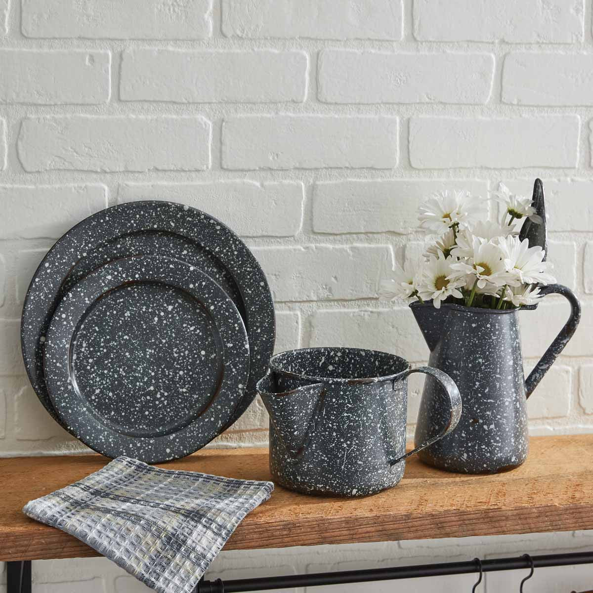 Granite Enamelware Gray - Pitcher with Lid Park Designs