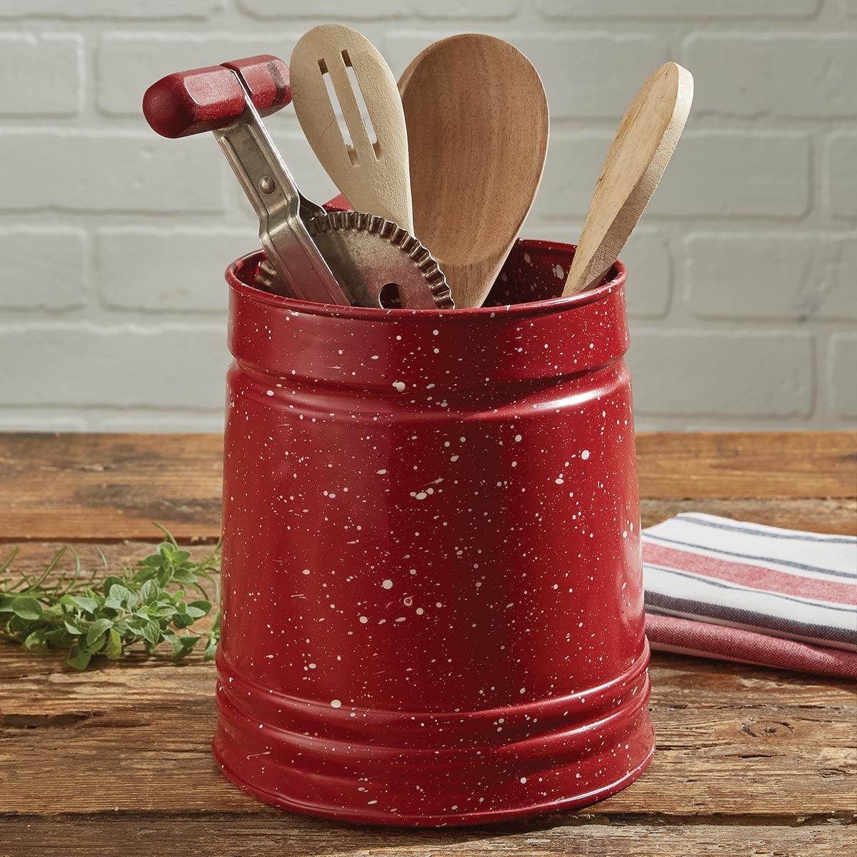 Granite Enamel Red - Utensil Crock Park Designs