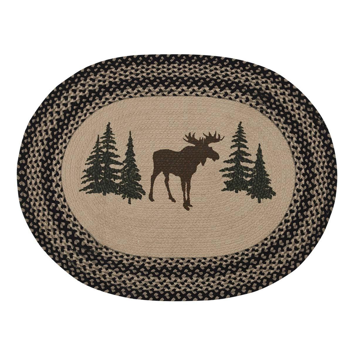 Moose Printed Braided Rug 2.6' x 3.5' Park Designs - The Fox Decor
