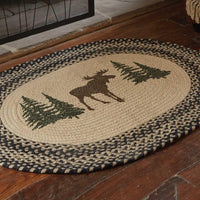 Thumbnail for Moose Printed Braided Rug 2.6' x 3.5' Park Designs - The Fox Decor