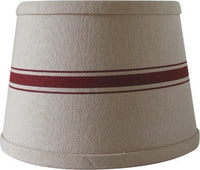 Thumbnail for Grain Sack Stripe Oat - Barn Red Lampshade  - Interiors by Elizabeth