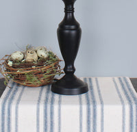 Thumbnail for Grain Sack Stripe Cream - Colonial Blue Lampshade 0D165014