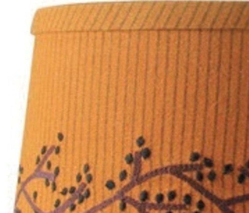 Primitive Ticking Mustard Mustard Lampshade 0D236204E - The Fox Decor