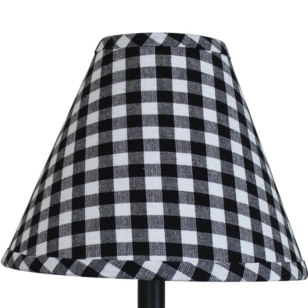 Heritage House Check - Black & Cream Lampshade 10 Inch Regular Clip 0R640011 - The Fox Decor