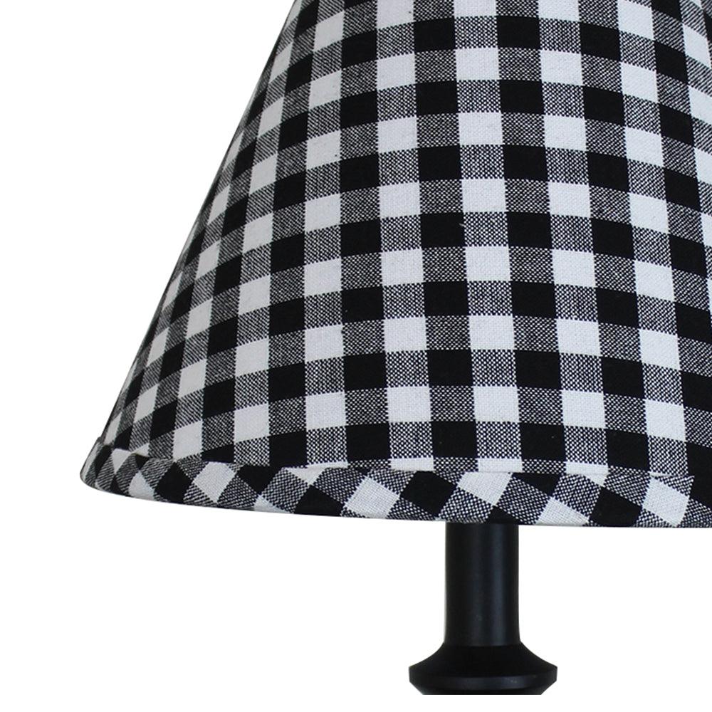 Heritage House Check - Black & Cream Lampshade 10 Inch Regular Clip 0R640011 - The Fox Decor