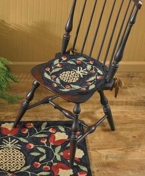 Pineapple Hooked Chair Pad Park Designs - The Fox Decor