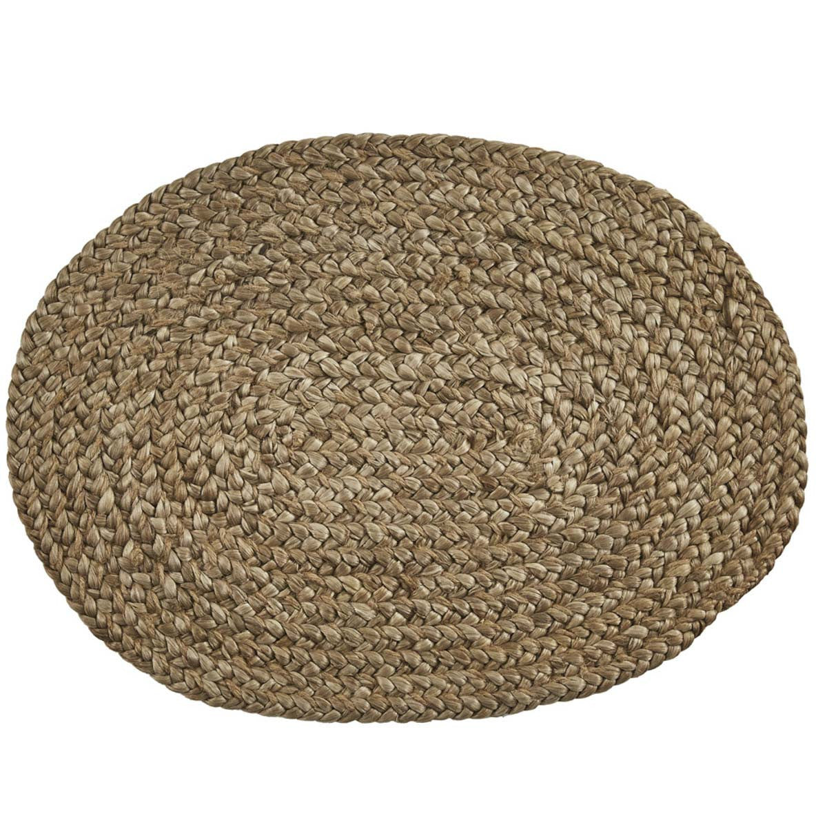 Oval Jute Braided Placemats - Beige Set Of 6 Park Designs