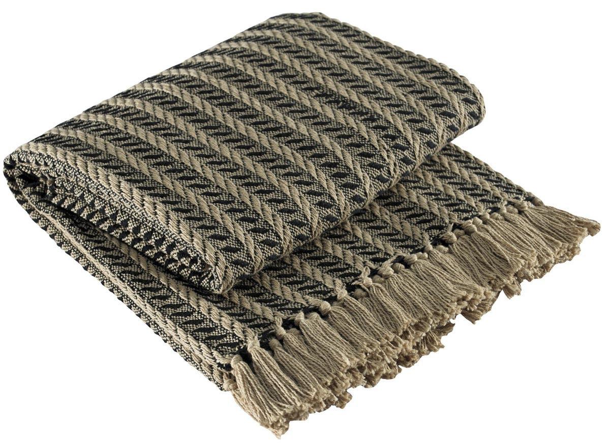 Cable Throw - Black & Tan 50x60 Park Designs