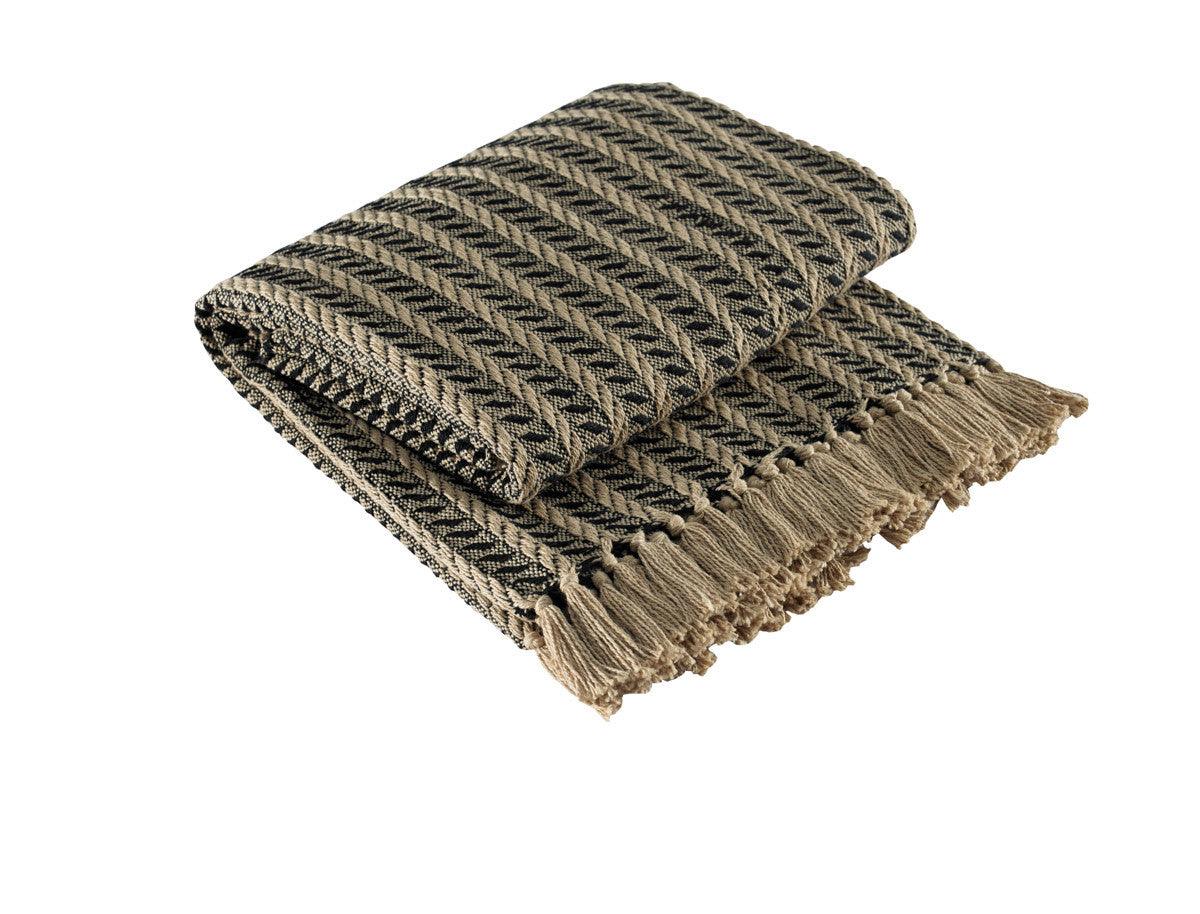 Cable Throw - Black & Tan 50x60 Park Designs - The Fox Decor