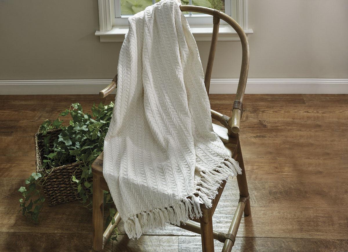 Cable Throw - Cream 50x60 Park Designs - The Fox Decor