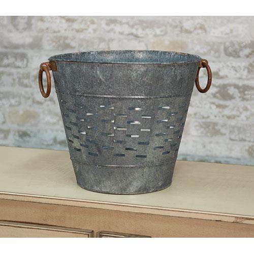 10.5" Galvanized Olive Bucket - The Fox Decor