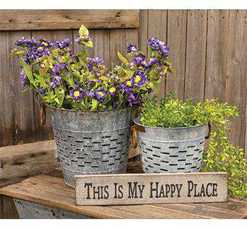 10.5" Galvanized Olive Bucket - The Fox Decor