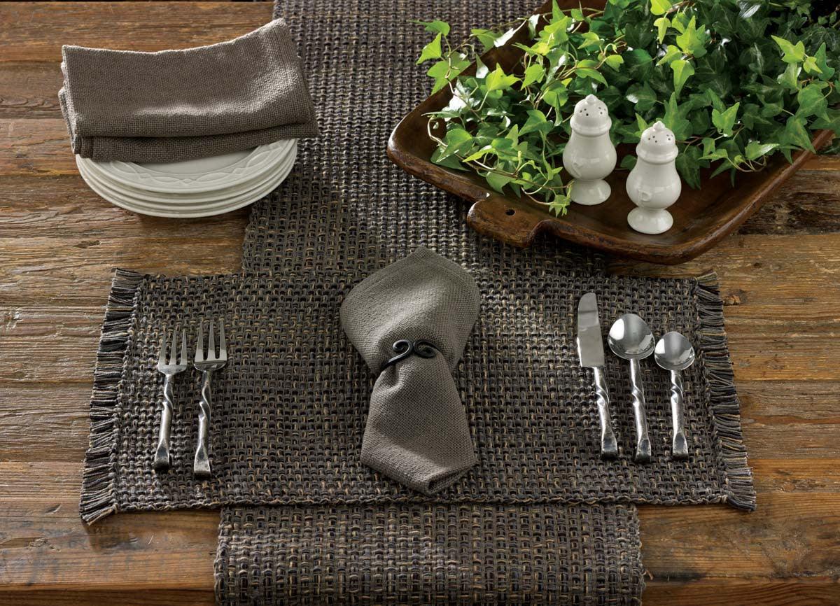 Tweed Placemats - Charcoal Set Of 6 Park Designs - The Fox Decor