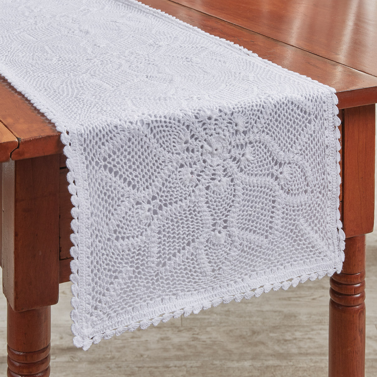 Kadia Lace Table Runner 60" L - White Park Designs - The Fox Decor