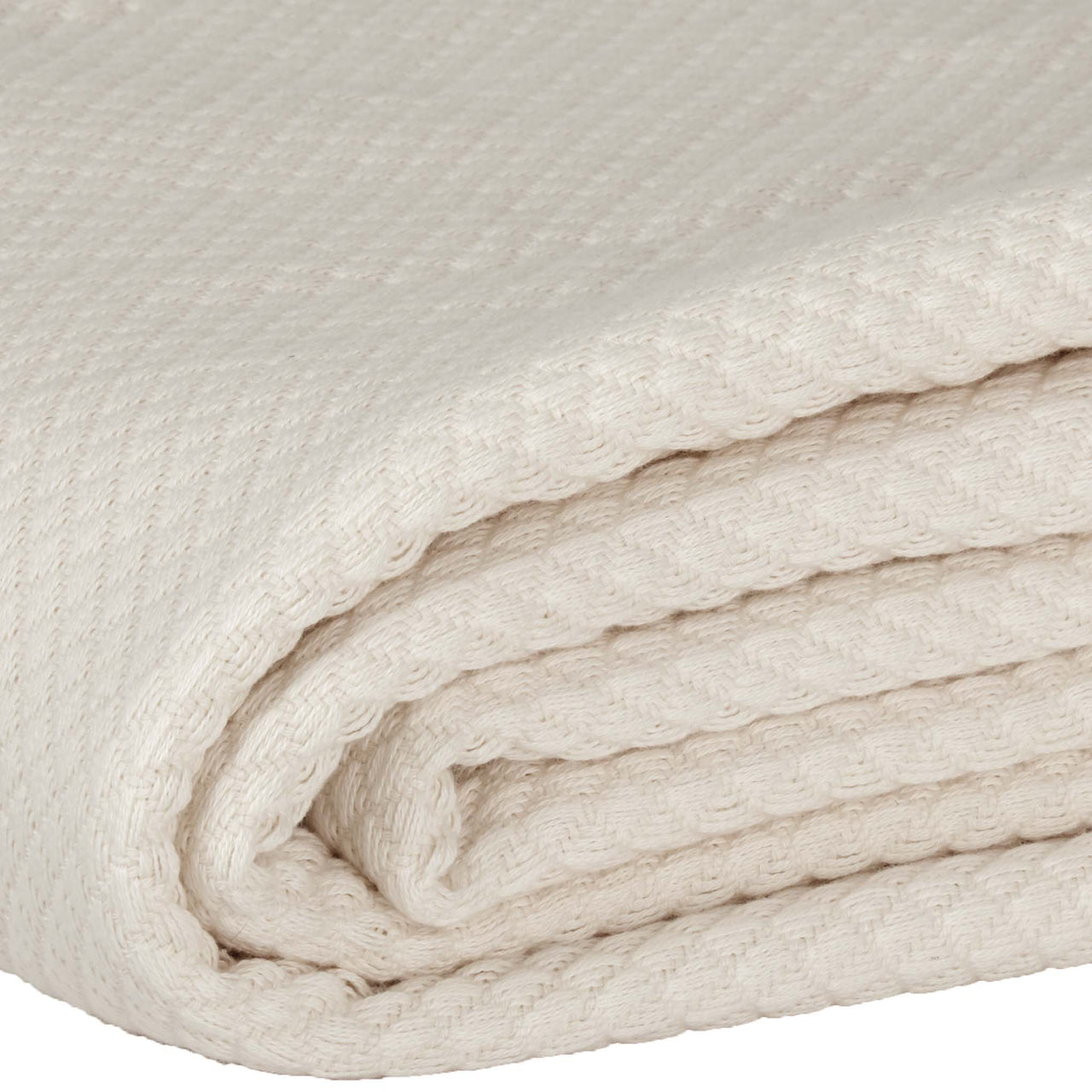 Serenity Creme Twin Cotton Woven Blanket 90"x62" VHC Brands