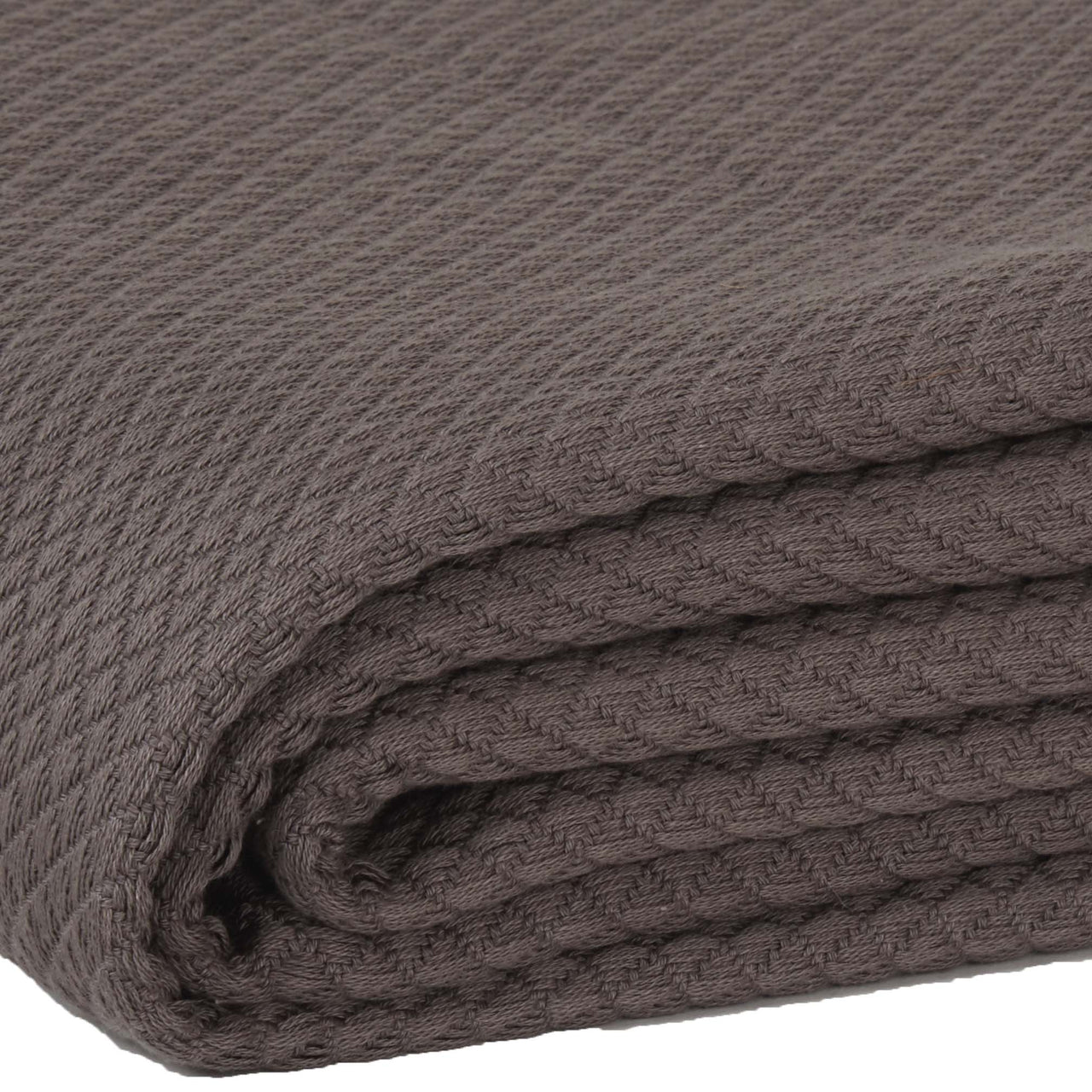 Serenity Grey Twin Cotton Woven Blanket 90"x62" VHC Brands
