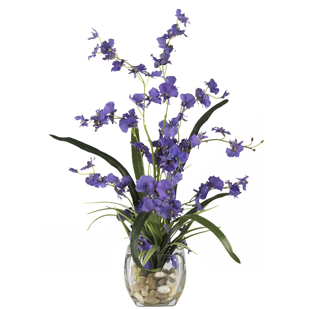 Dancing Lady Orchid Liquid Illusion Silk Flower Arrangement, Purple - The Fox Decor