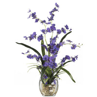 Thumbnail for Dancing Lady Orchid Liquid Illusion Silk Flower Arrangement, Purple - The Fox Decor