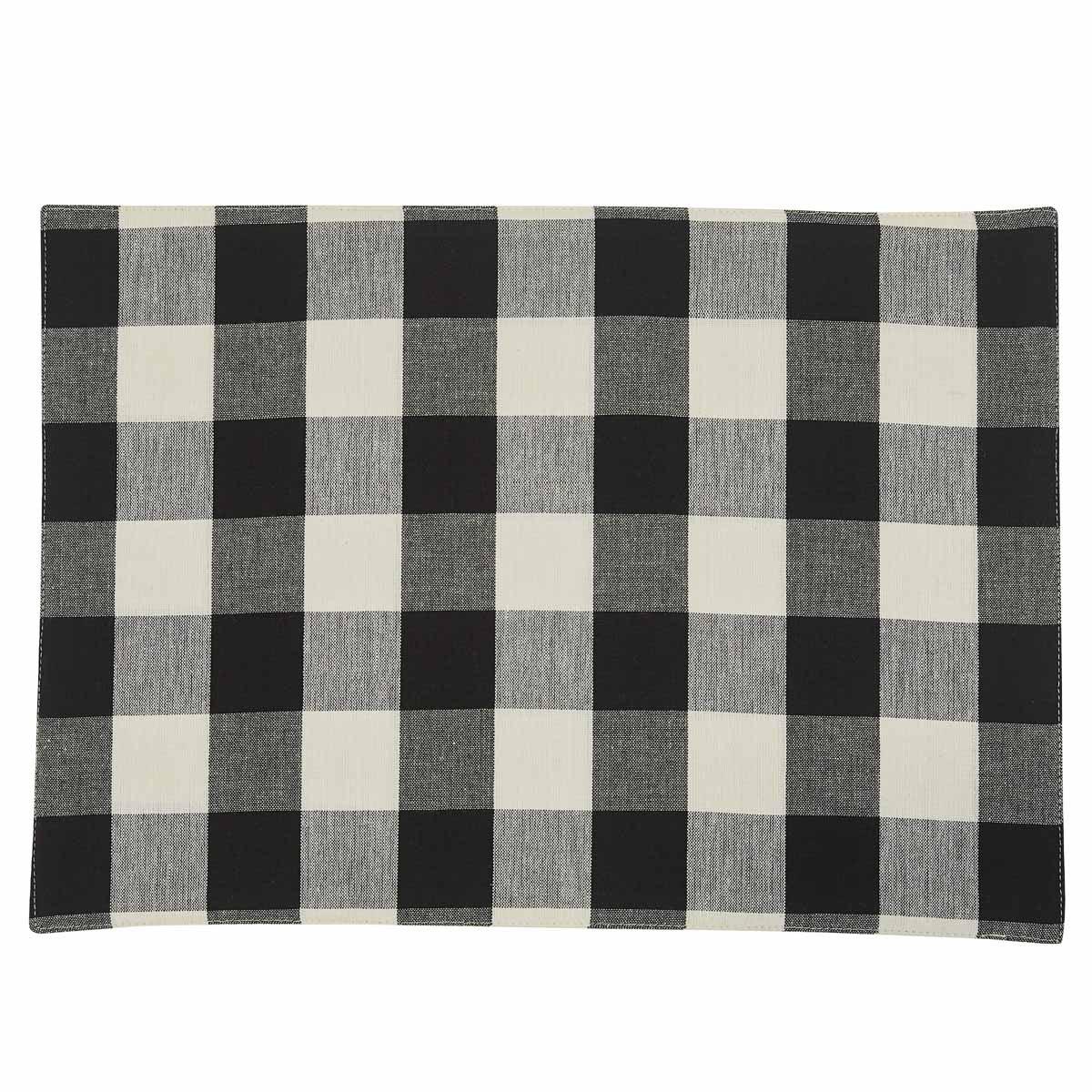 Wicklow Check Placemats - Black & Cream Backed Set of 6 Park Designs - The Fox Decor