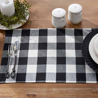 Thumbnail for Wicklow Check Placemats - Black & Cream Backed Set of 6 Park Designs
